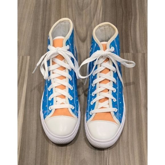 Fire Merch Youth High Tops - Fun Sweet Ice Cream Sprinkles Design - Size Y4 - Picture 3 of 10